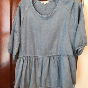 Blue chambray top